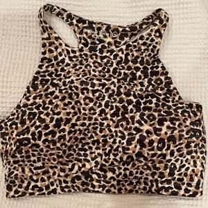 Outdoor Voices TechSweat Crop Top in Leopard M